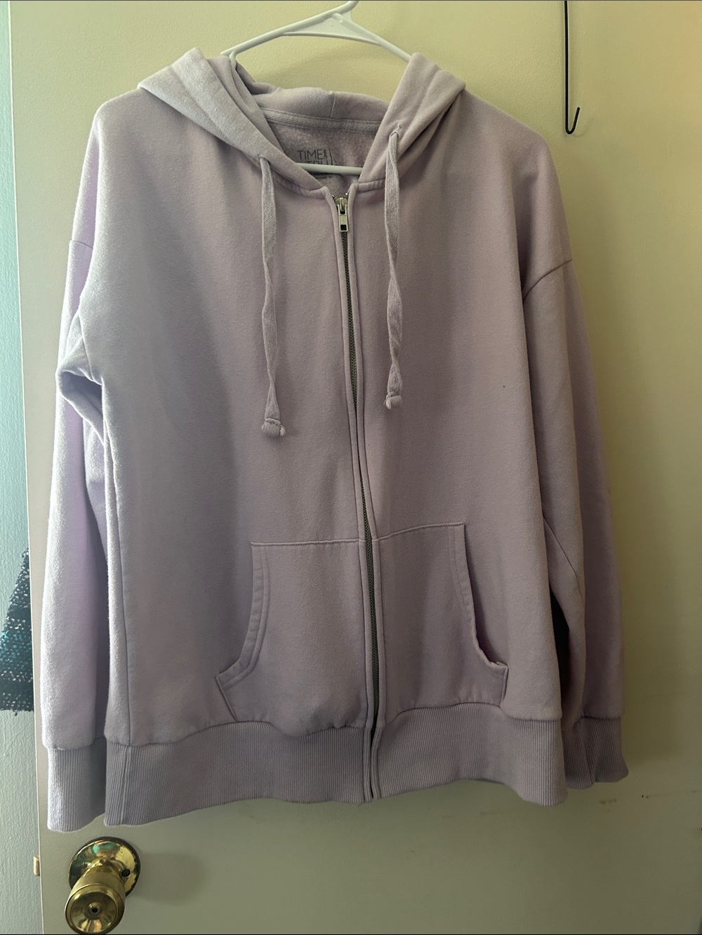 Light Lavender Zip-Up Hoodie with Hood Time and True